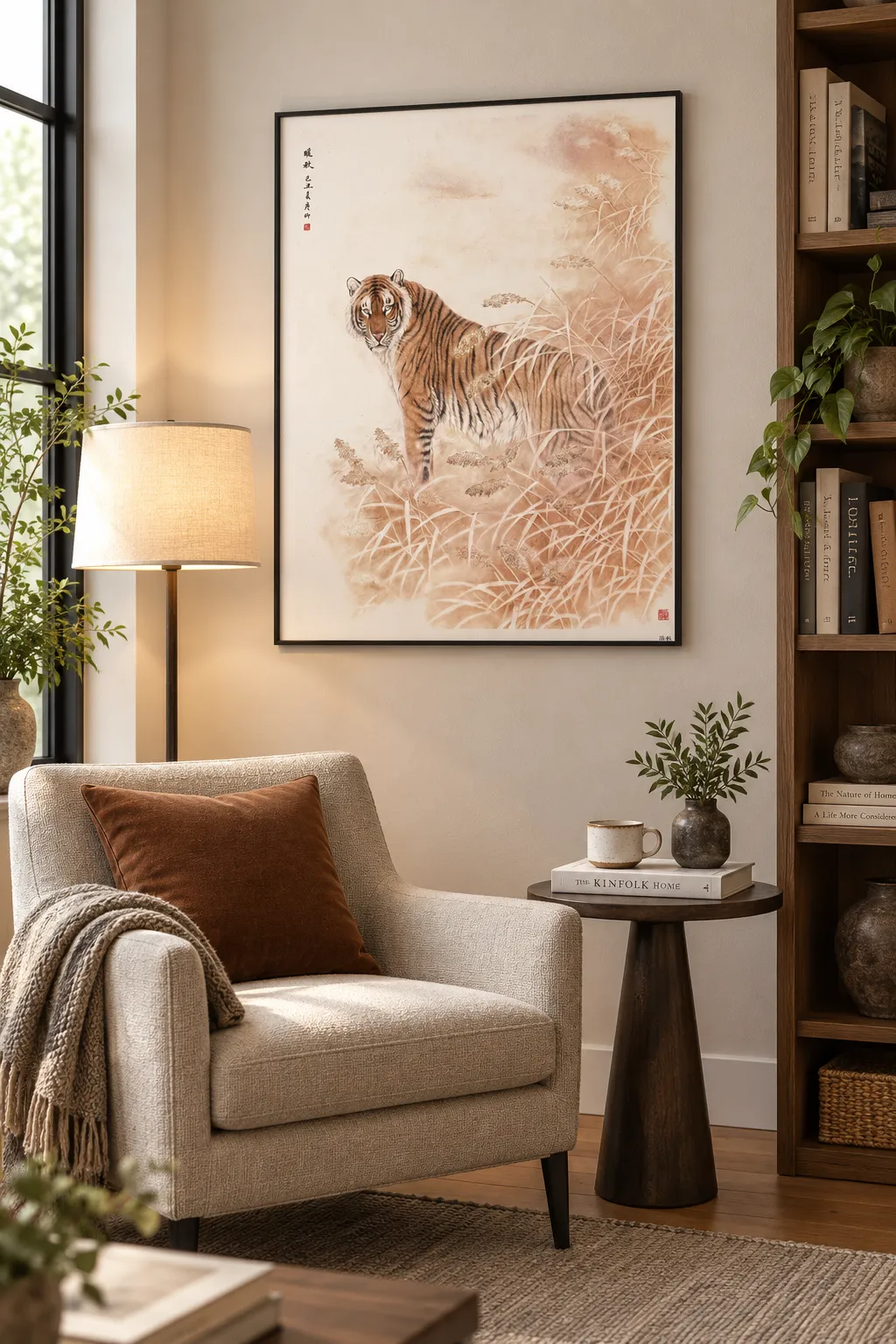 Ascending Tiger | Moonlit Ascent Feng Shui Painting tiger painting view 7