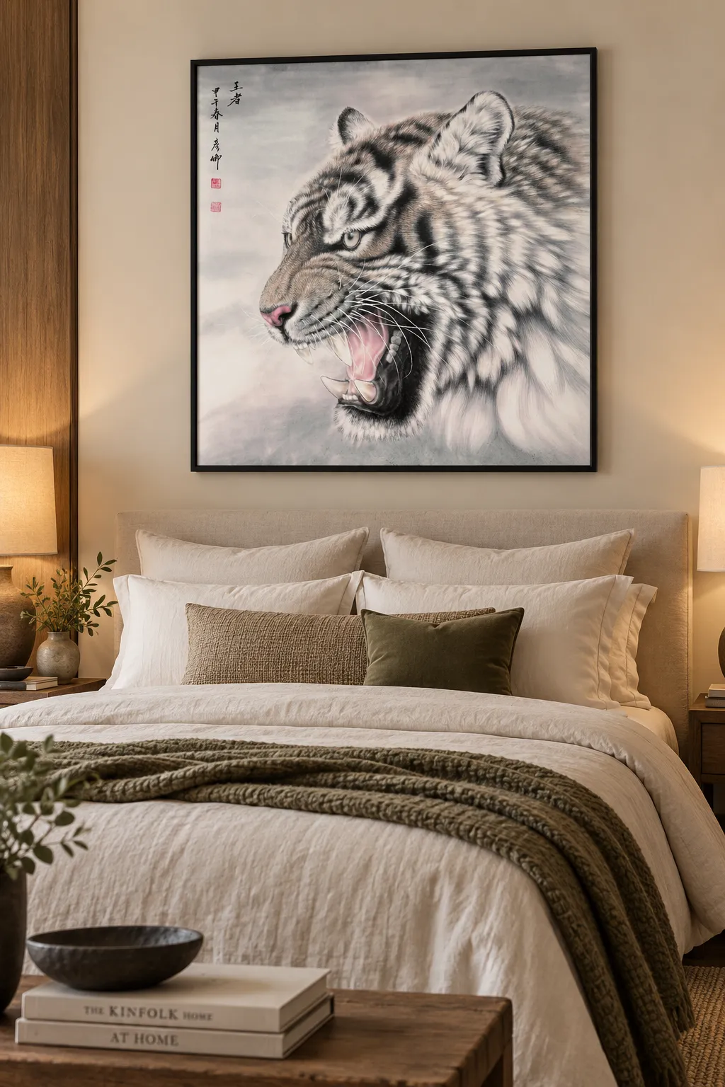 The King Tiger | 王者 Frontal Chinese Tiger Painting tiger painting view 2