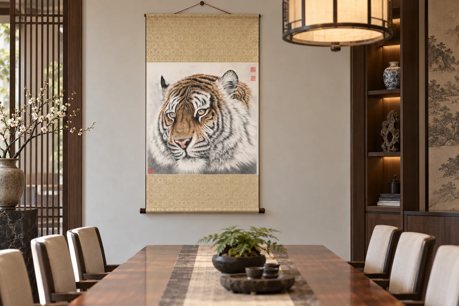 Roaring Tiger Head | Powerful Chinese Tiger Painting tiger painting view 6