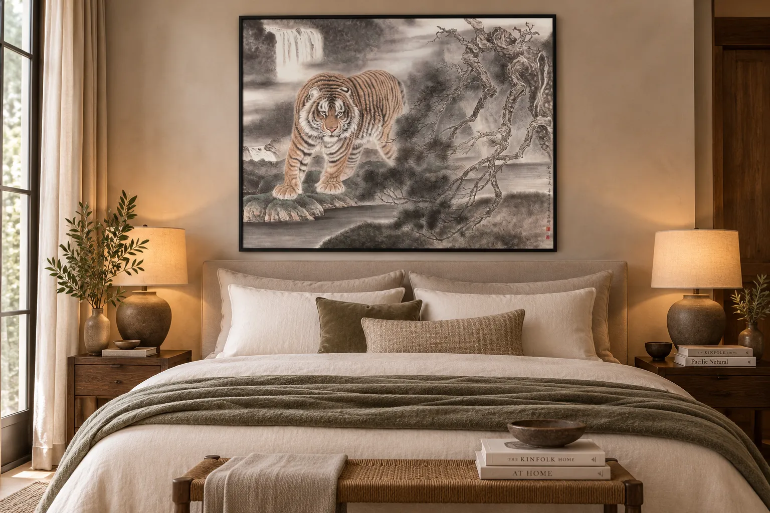 Tiger Walking Through Snow | Winter Landscape Painting tiger painting view 3