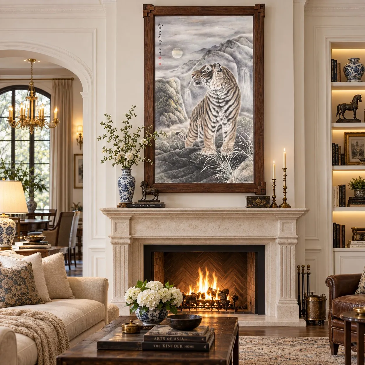 Autumn Dawn Tiger | Roaring Ascending Chinese Painting tiger painting view 2