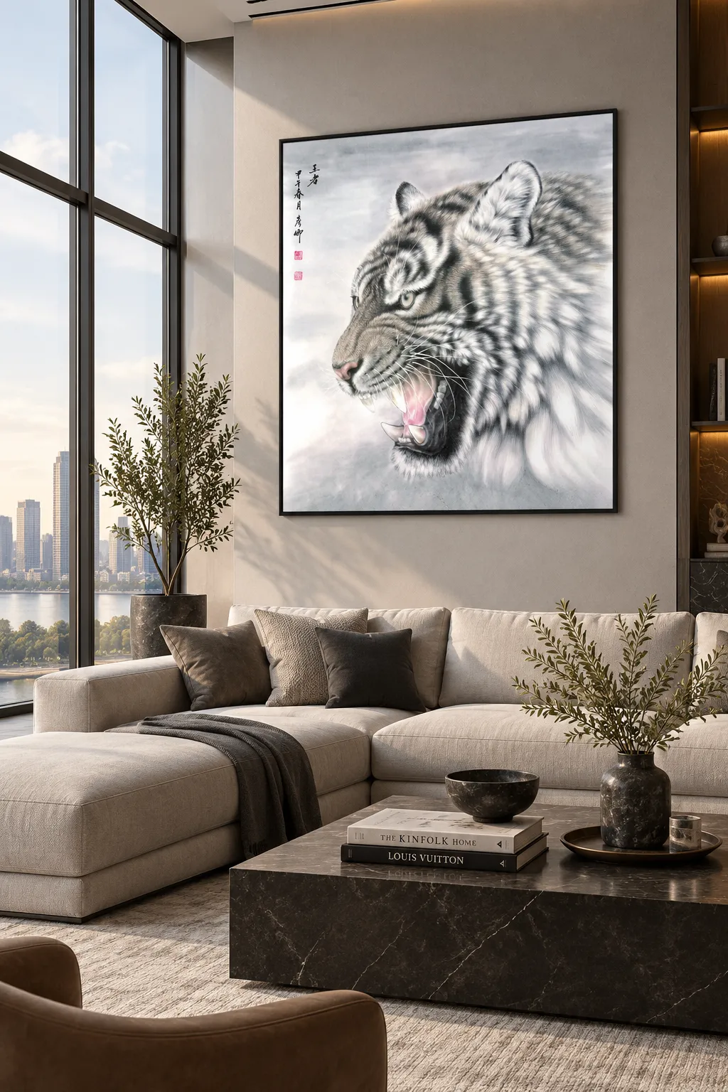 The King Tiger | 王者 Frontal Chinese Tiger Painting tiger painting view 4