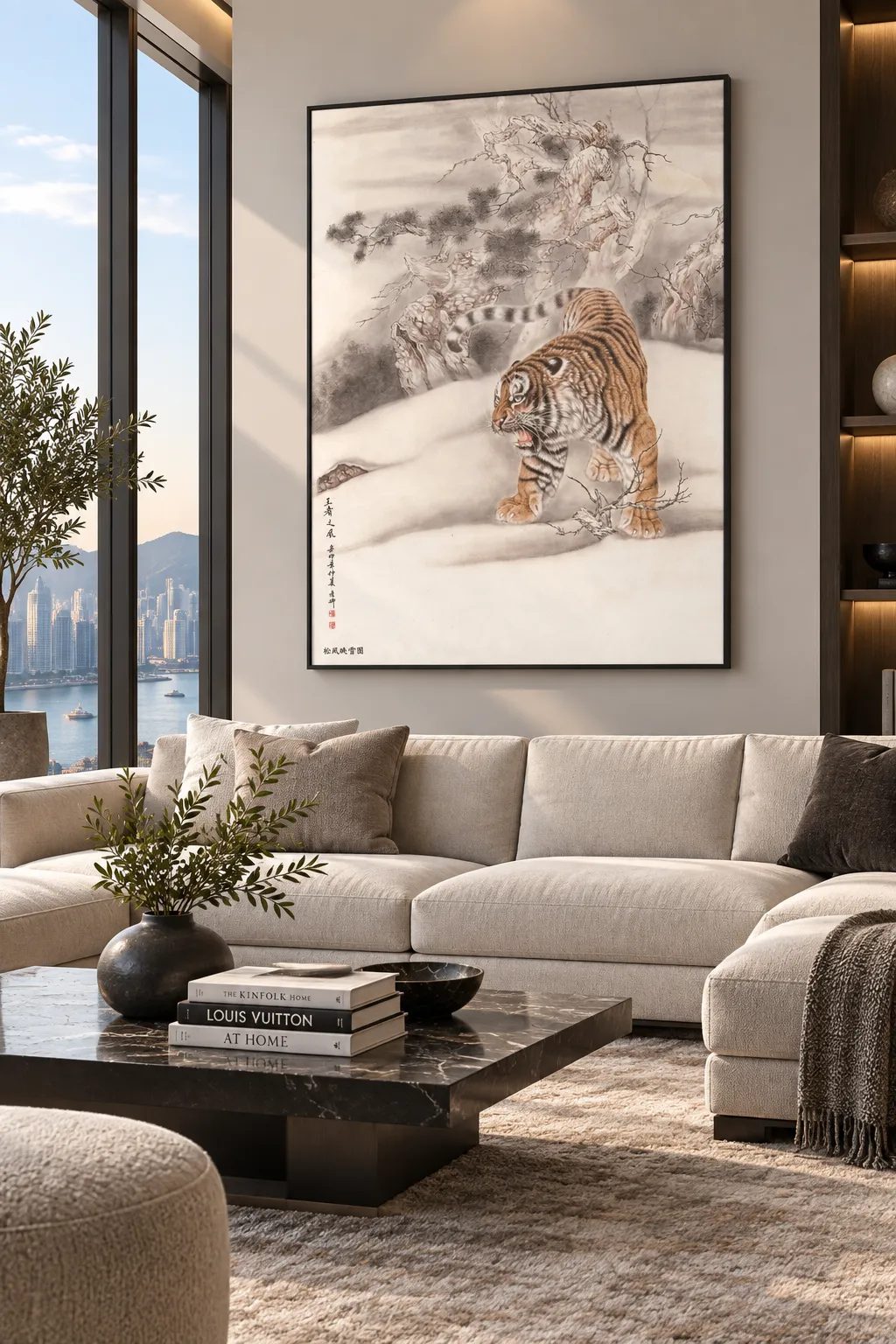 Snow Ridge King | Roaring Tiger Descending Painting tiger painting view 4