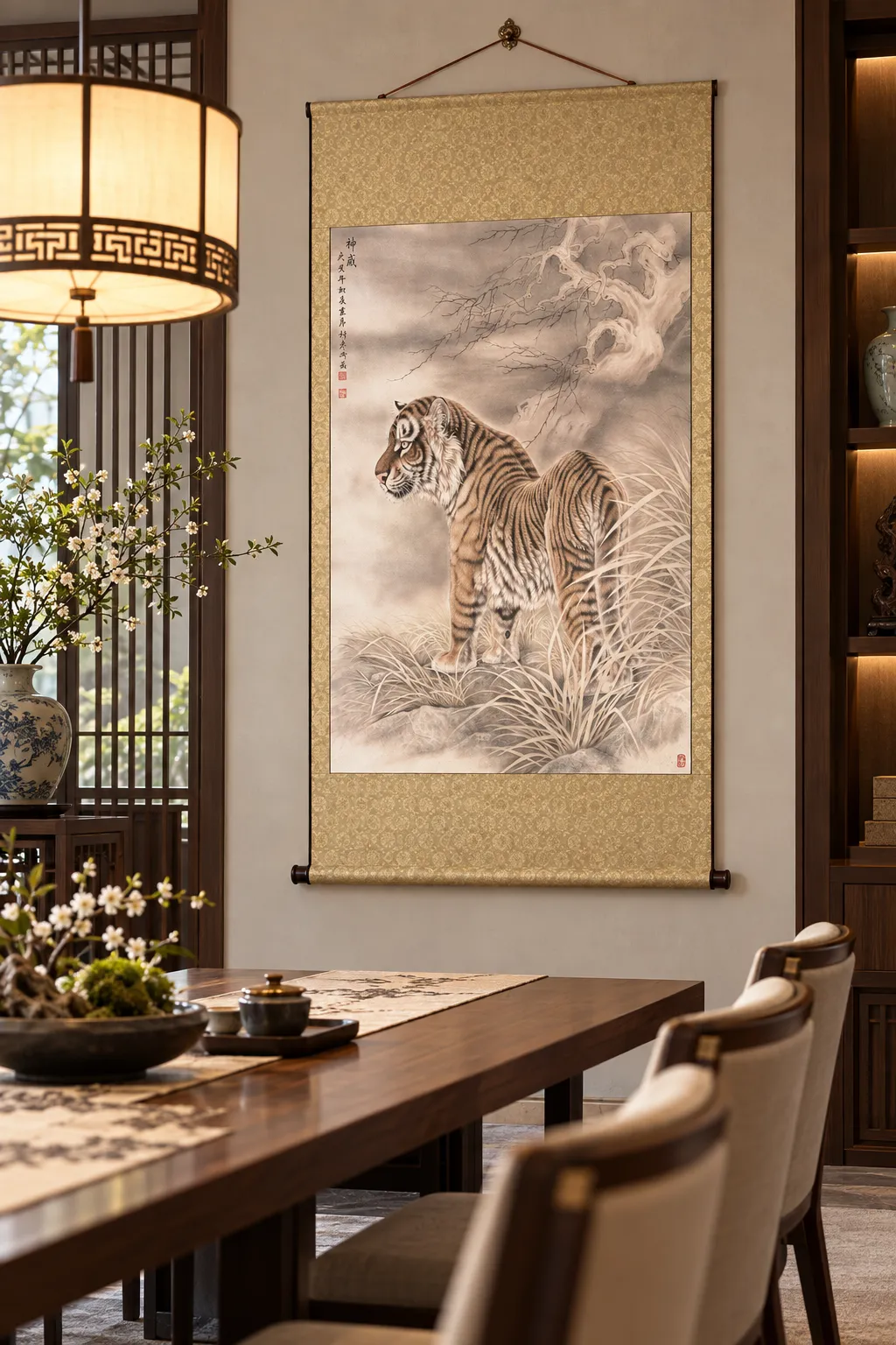 Divine Might Tiger | Snow Valley Ascending Painting tiger painting view 4