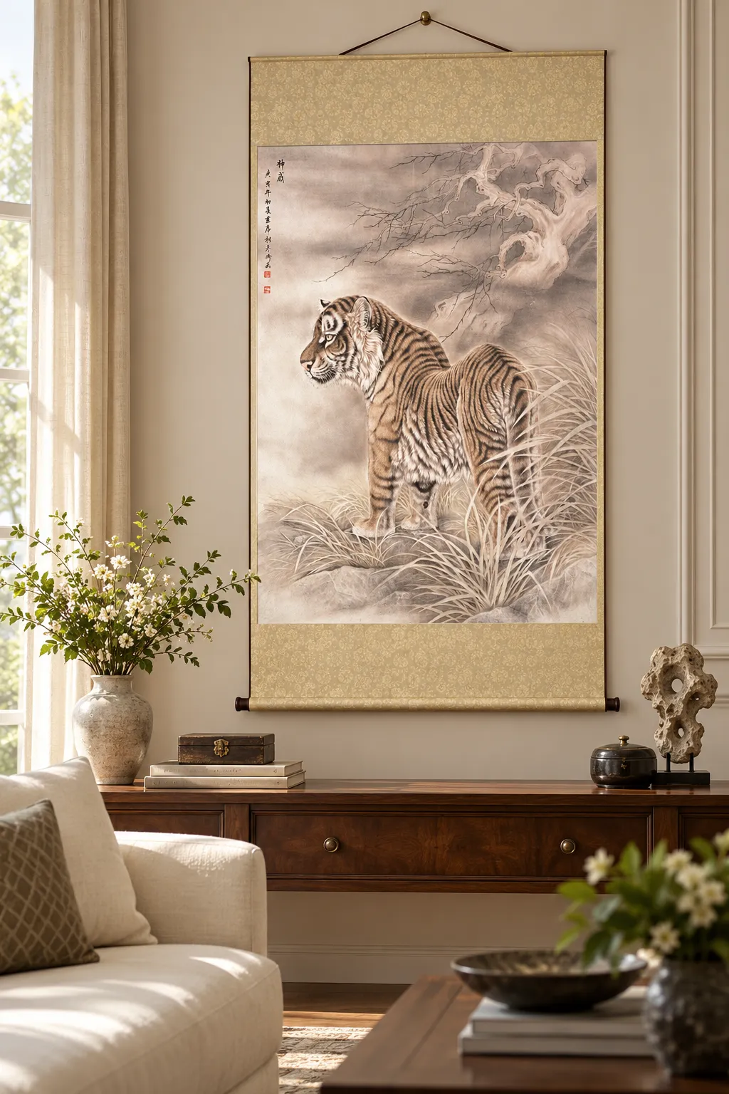 Divine Might Tiger | Snow Valley Ascending Painting tiger painting view 2