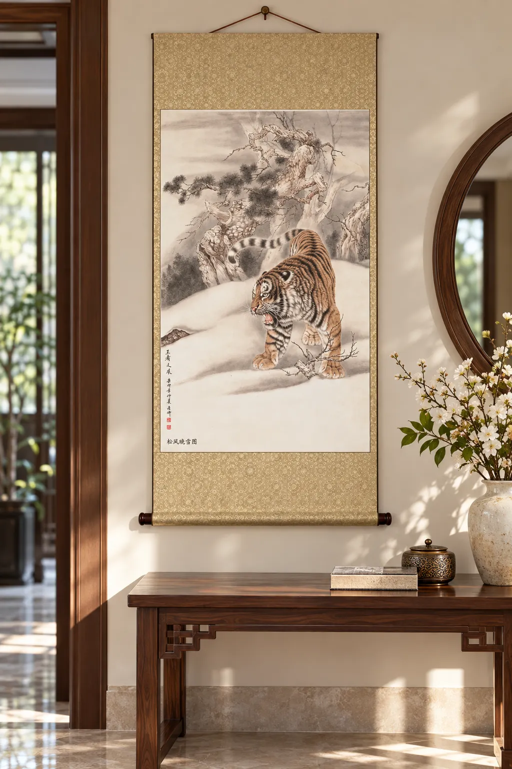 Snow Ridge King | Roaring Tiger Descending Painting tiger painting view 3