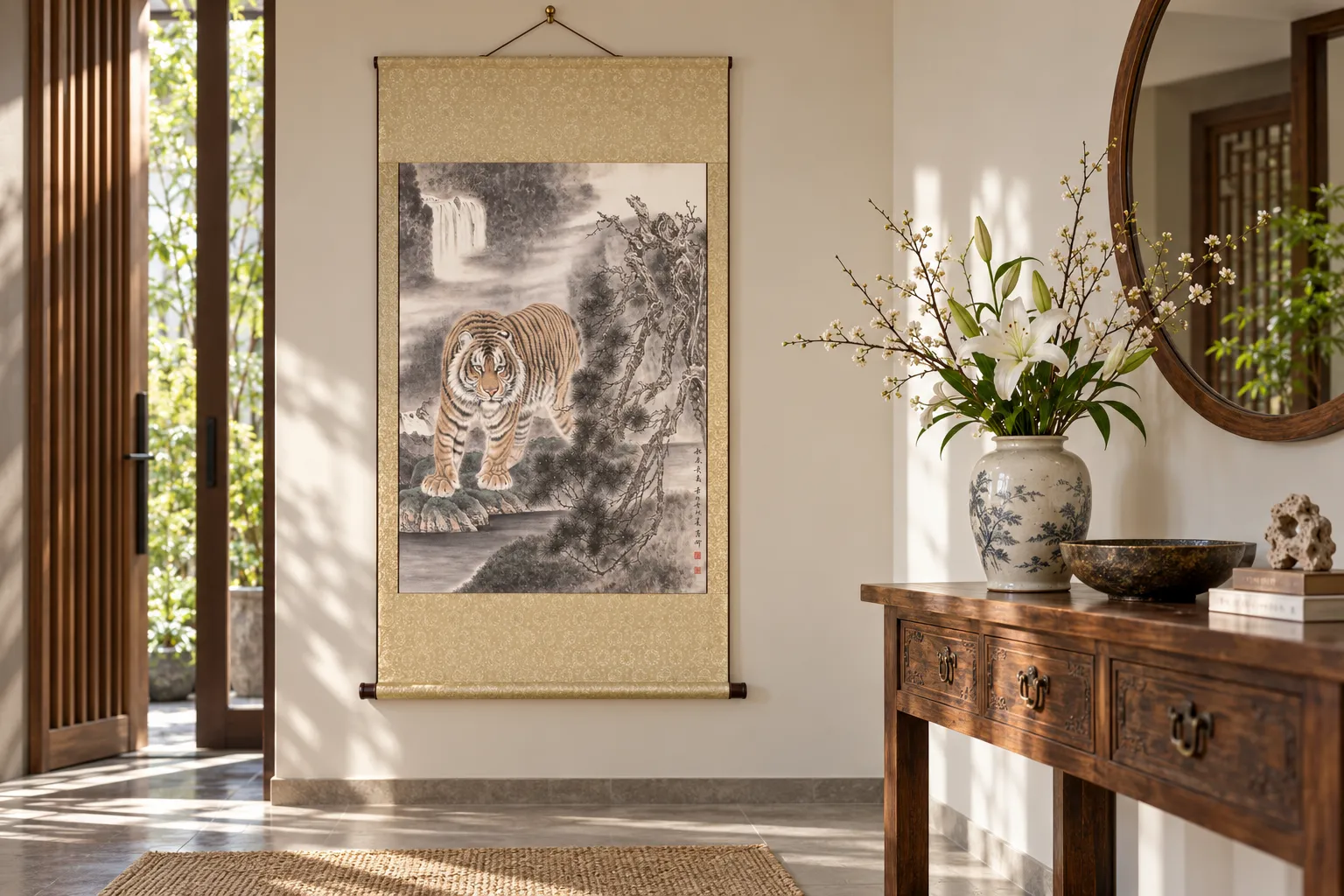 Tiger Walking Through Snow | Winter Landscape Painting tiger painting view 4