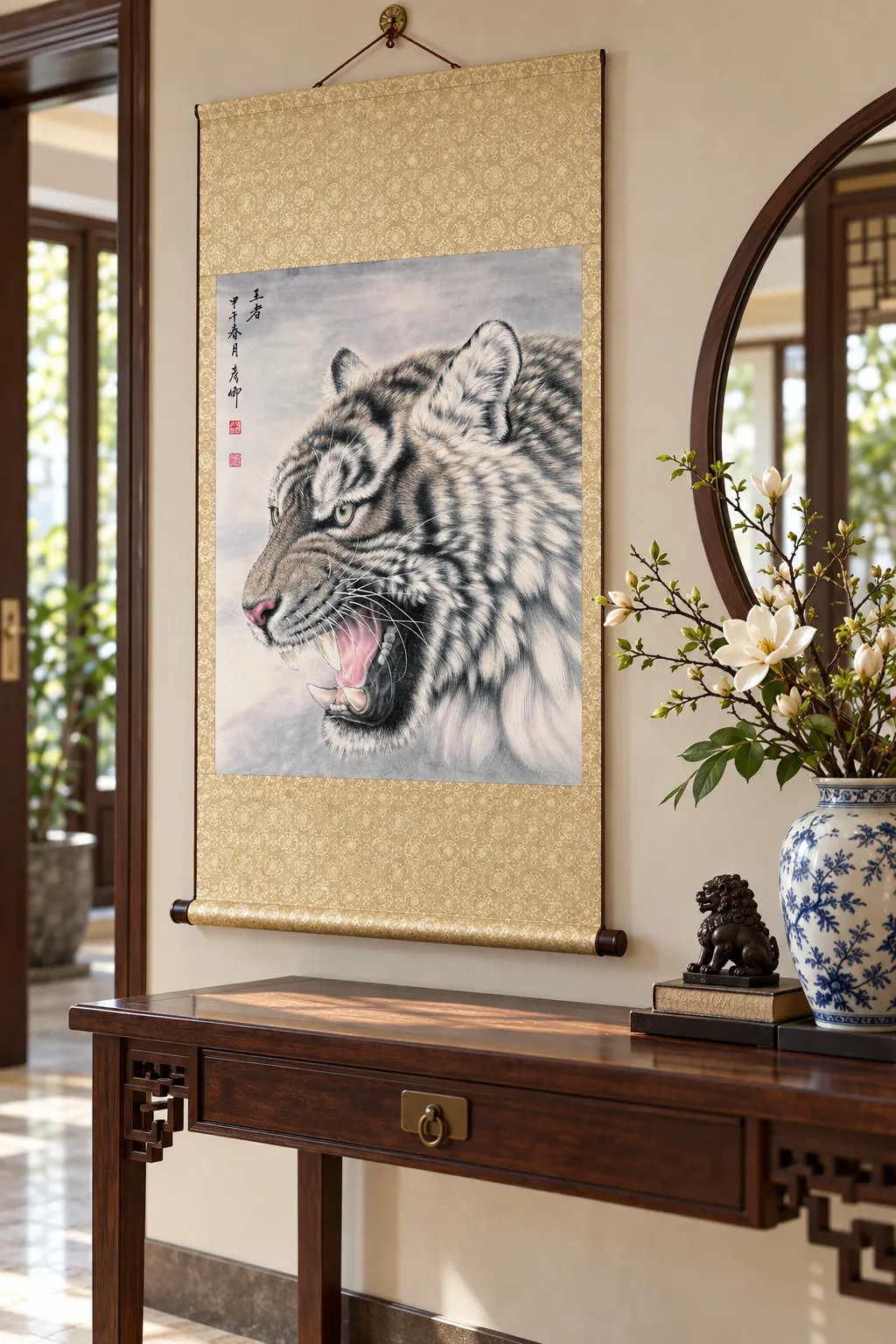 The King Tiger | 王者 Frontal Chinese Tiger Painting tiger painting view 3