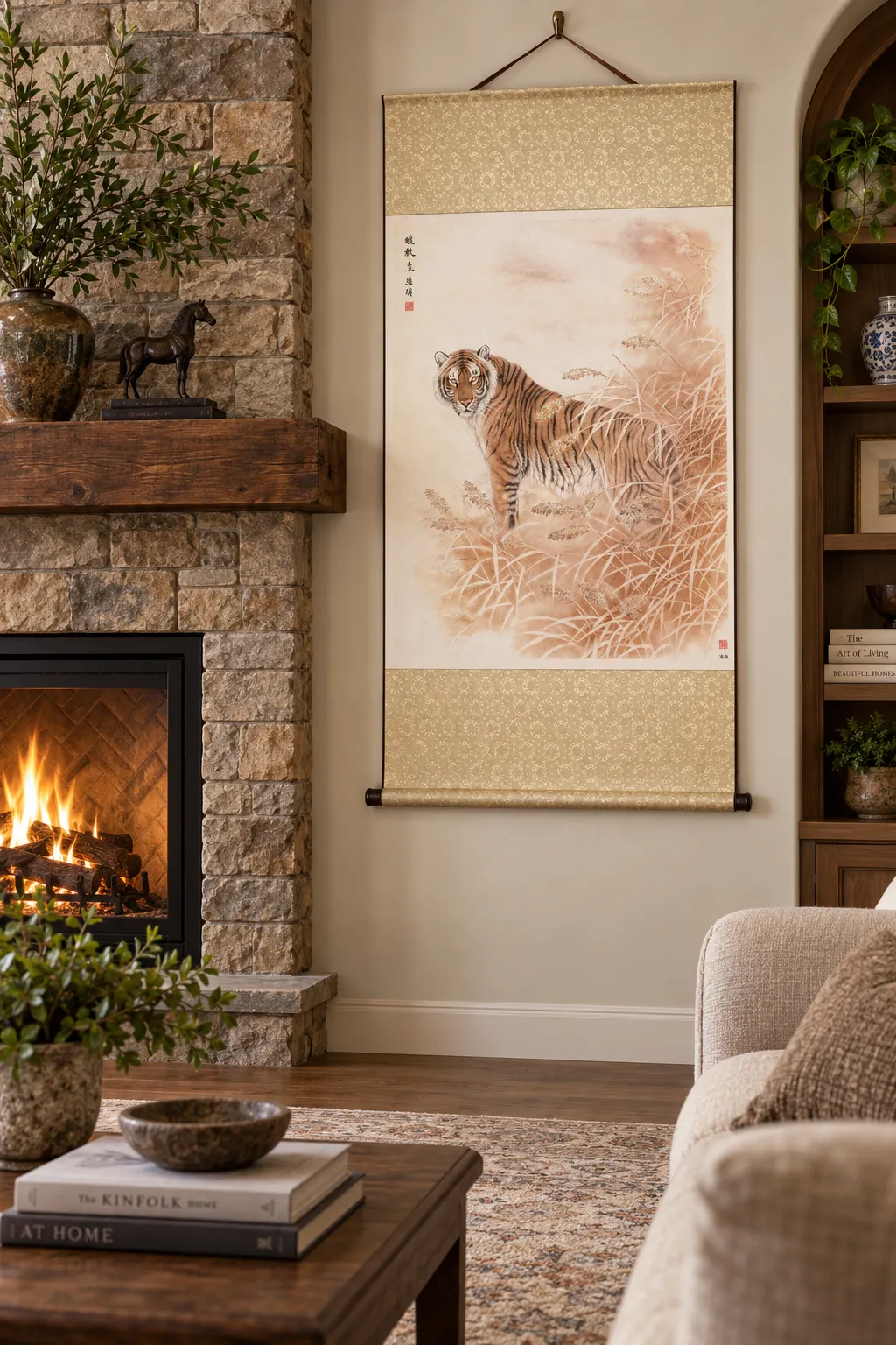 Ascending Tiger | Moonlit Ascent Feng Shui Painting tiger painting view 6