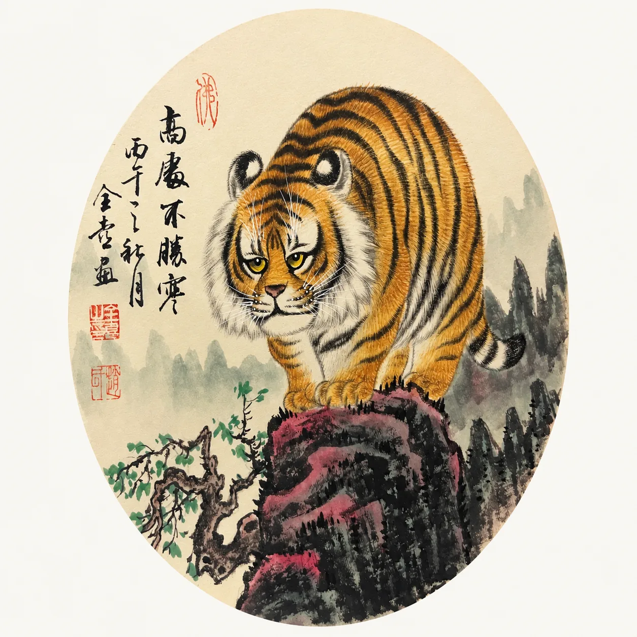 Cold at the Summit | Chinese Tiger on a Mountain Crag