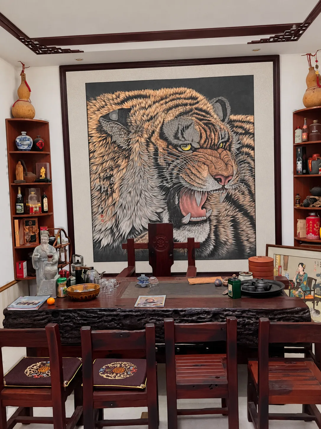 Fierce Tiger, Wind of Power | Roaring Tiger Portrait tiger painting view 2