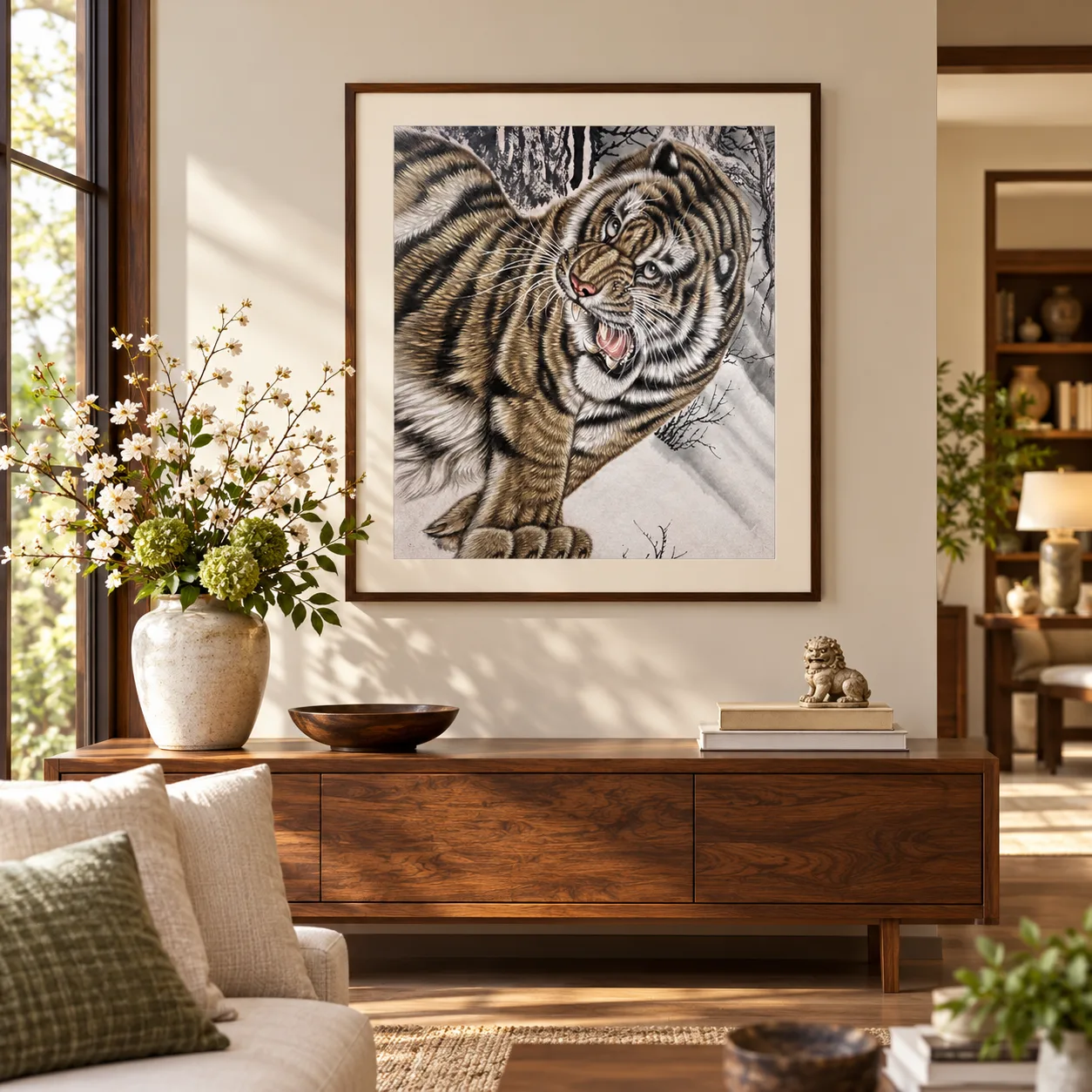 Majestic Tiger in Snow | Close-Up Winter Tiger Painting tiger painting view 7