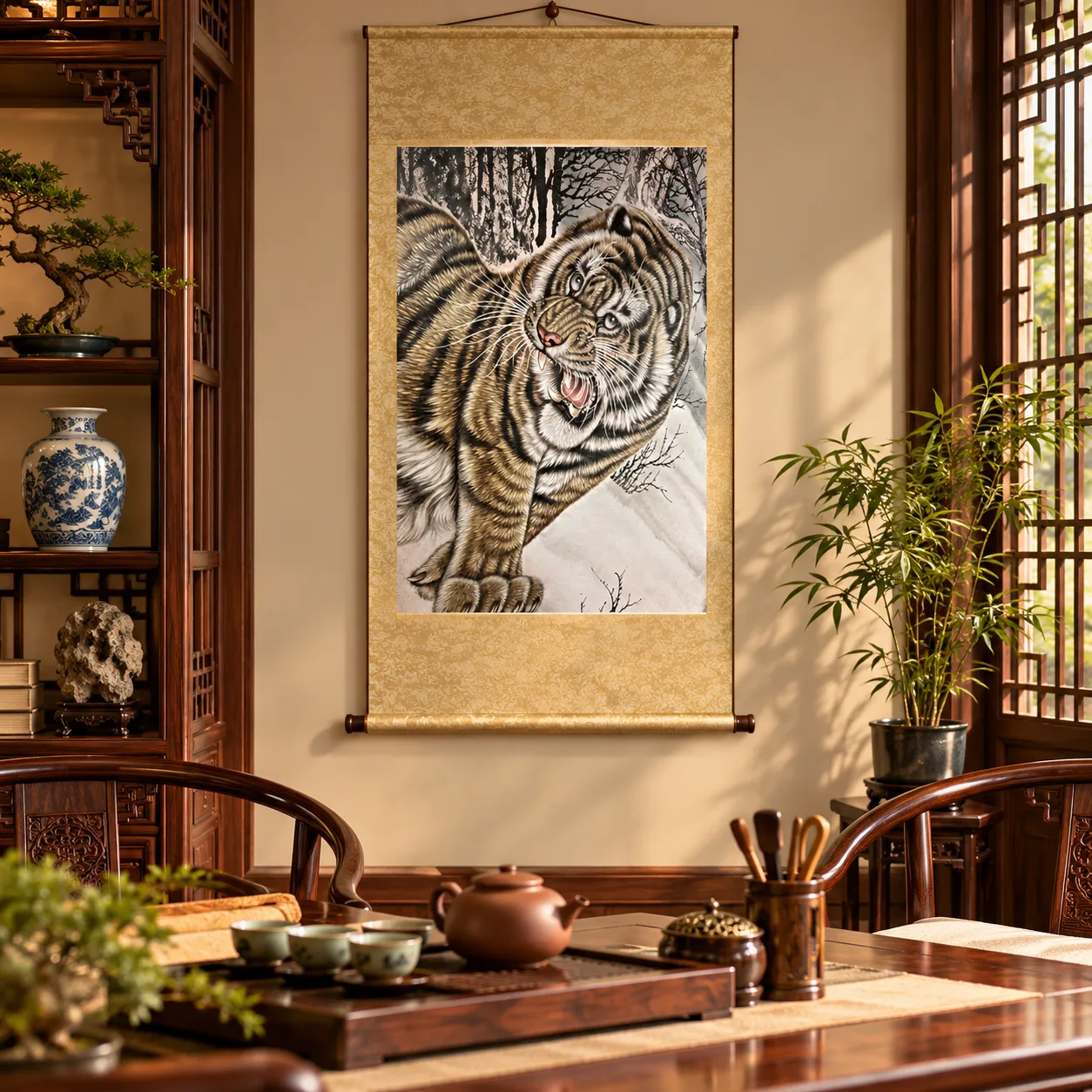 Majestic Tiger in Snow | Close-Up Winter Tiger Painting tiger painting view 8