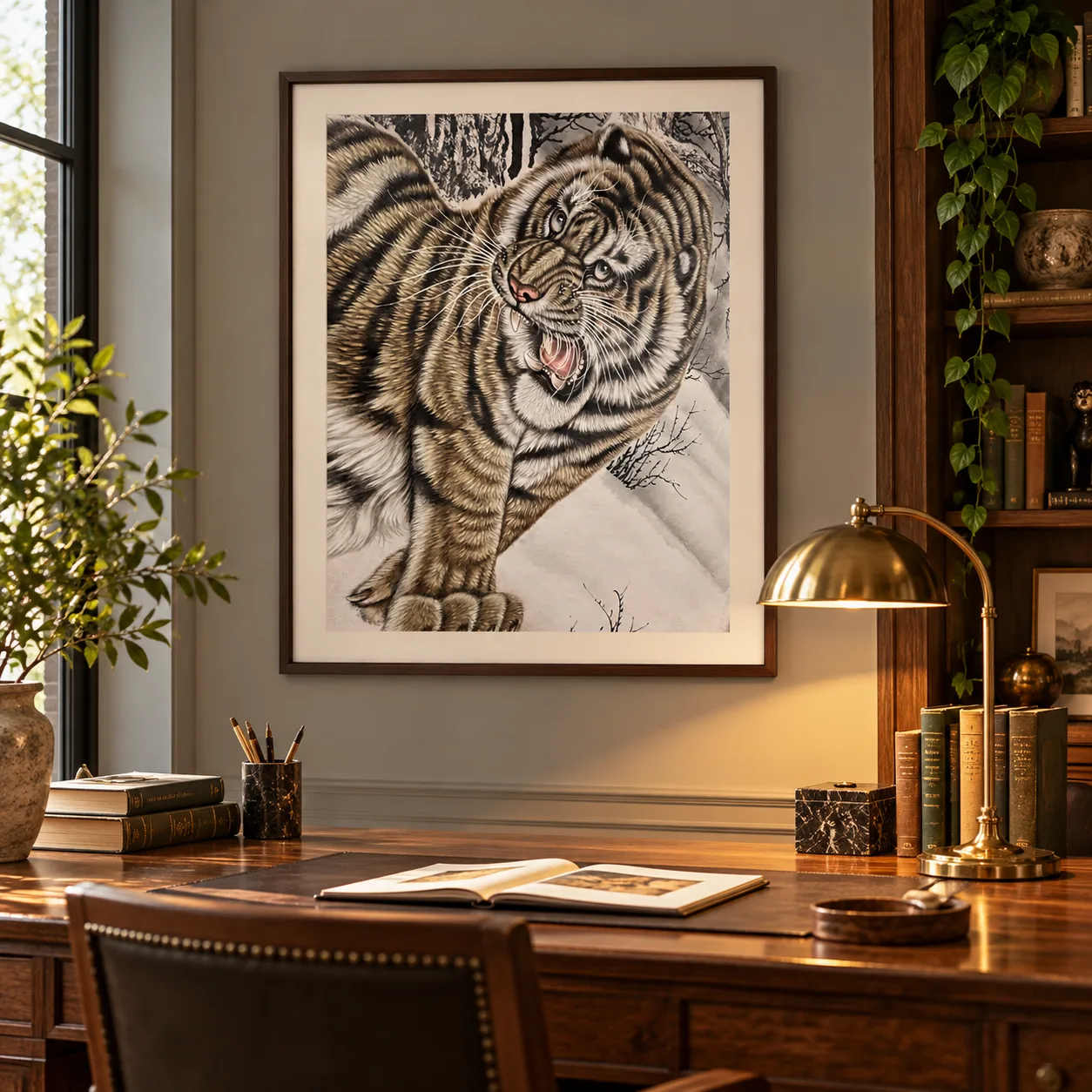 Majestic Tiger in Snow | Close-Up Winter Tiger Painting tiger painting view 9
