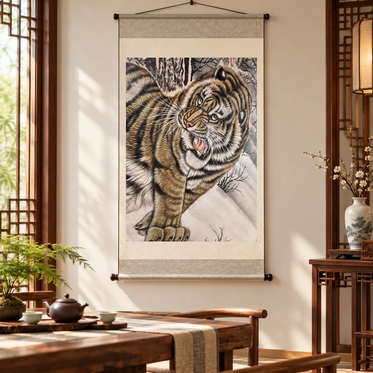 Majestic Tiger in Snow | Close-Up Winter Tiger Painting tiger painting view 2
