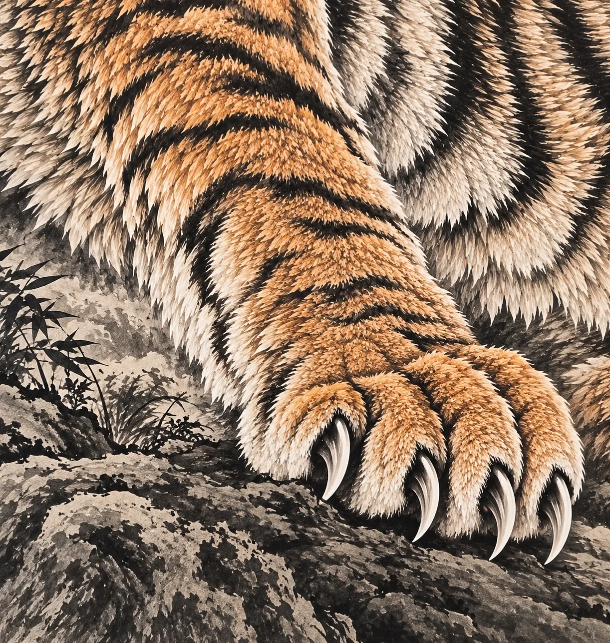 Fierce Tiger, Wind of Power | Roaring Tiger Portrait tiger painting view 8