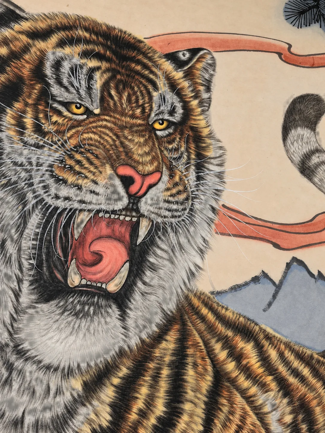 God of Wealth with His Tiger | Caishen Fortune Painting tiger painting view 6