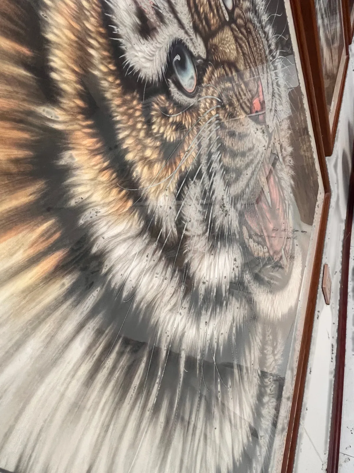 Golden Tiger in the Dark | Chinese Gongbi Roaring Tiger tiger painting view 10