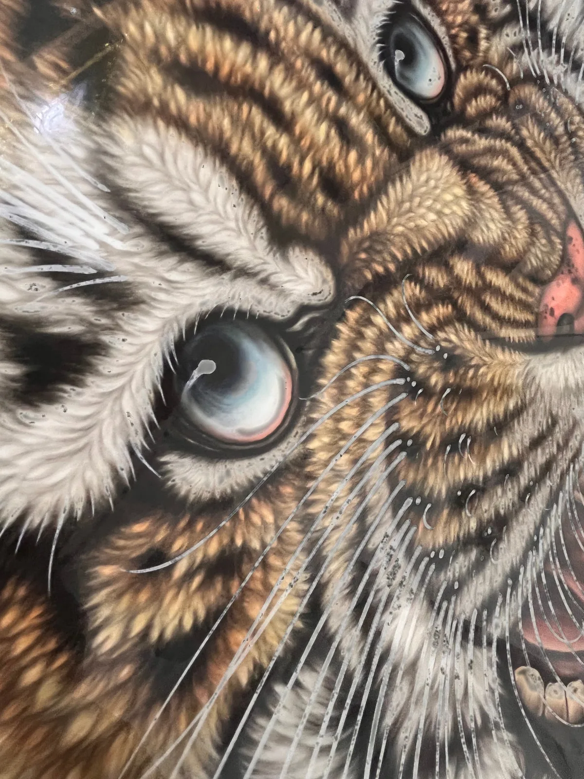 Golden Tiger in the Dark | Chinese Gongbi Roaring Tiger tiger painting view 12
