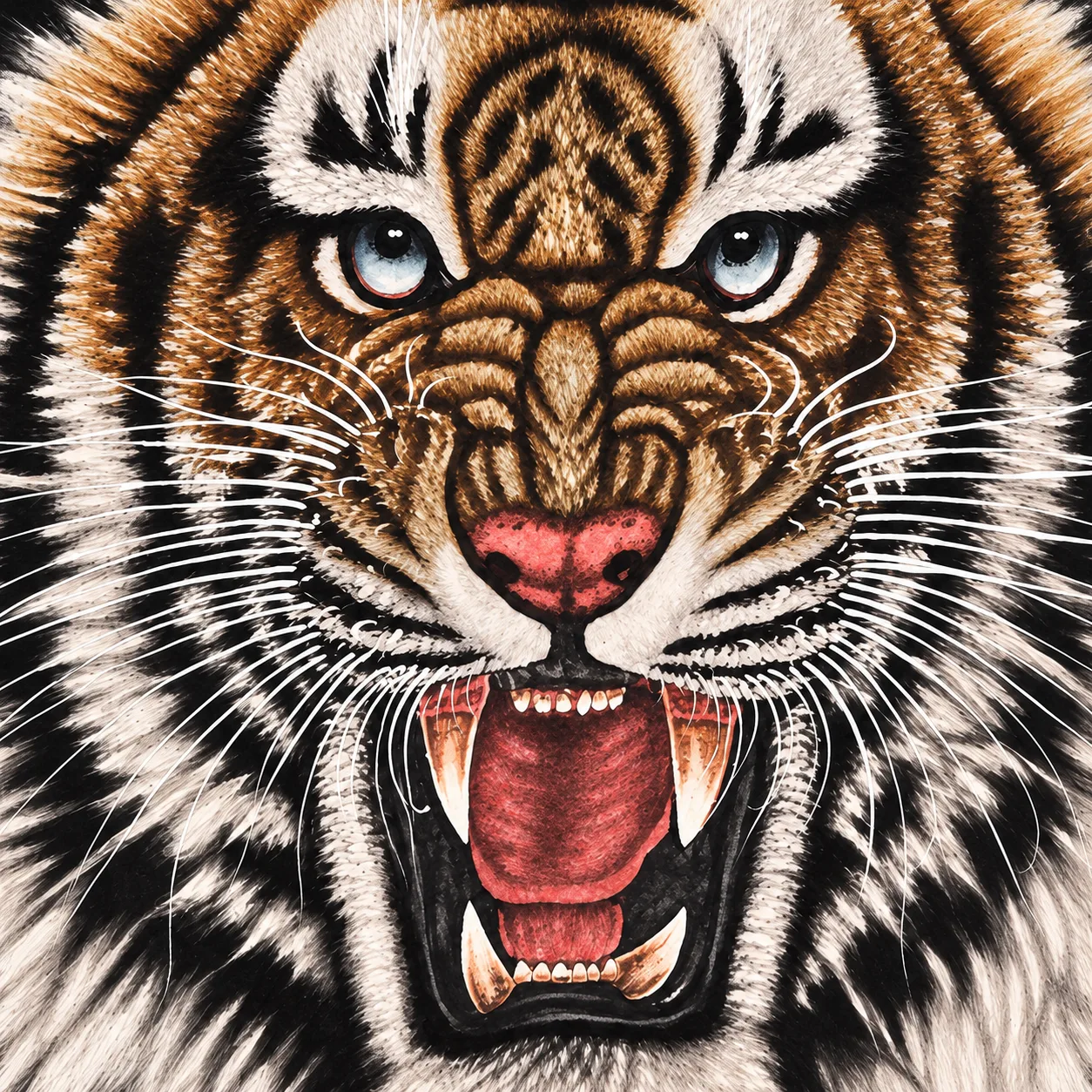 Heroic Bearing | Chinese Tiger Striding Through Green Foliage tiger painting view 6