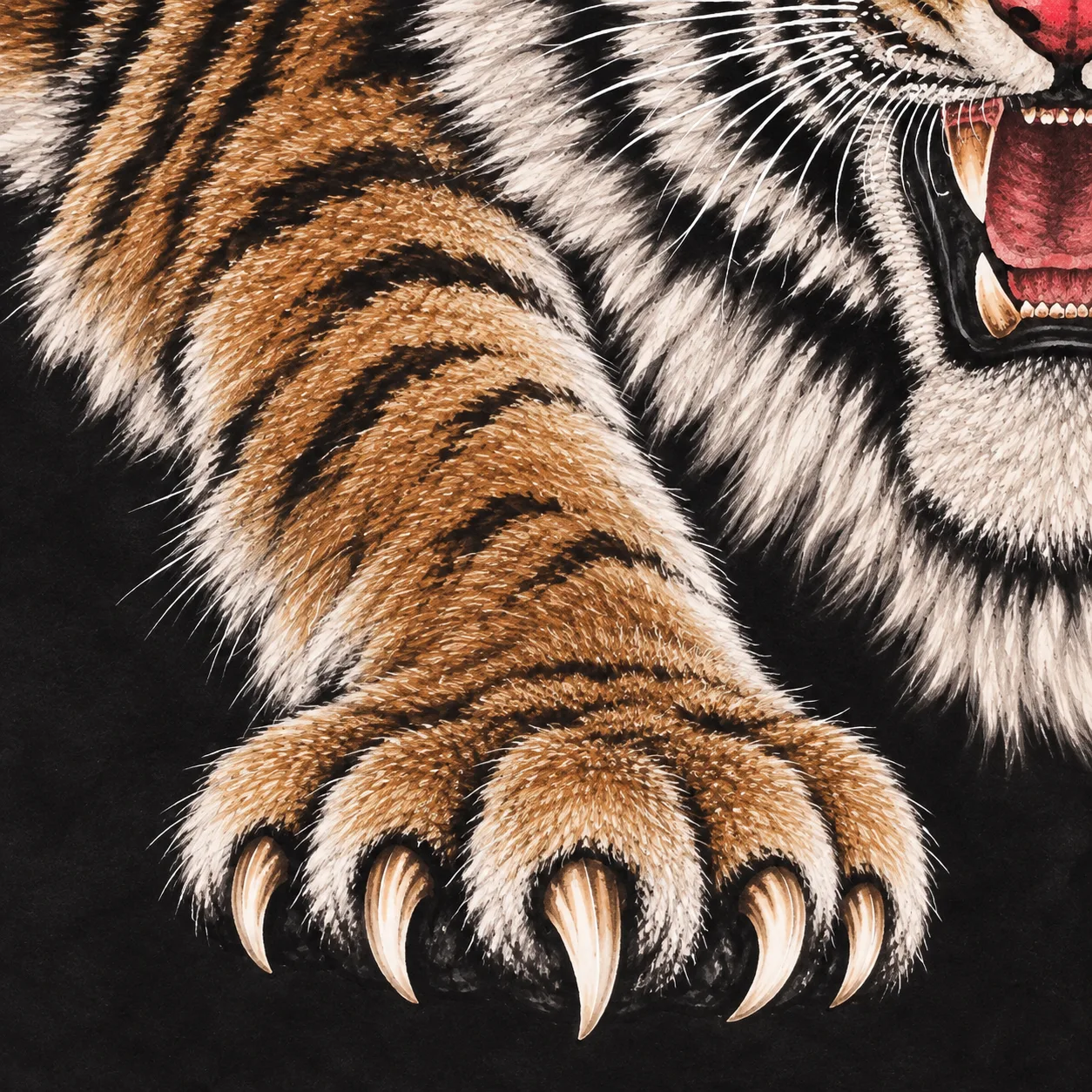 Heroic Bearing | Chinese Tiger Striding Through Green Foliage tiger painting view 7
