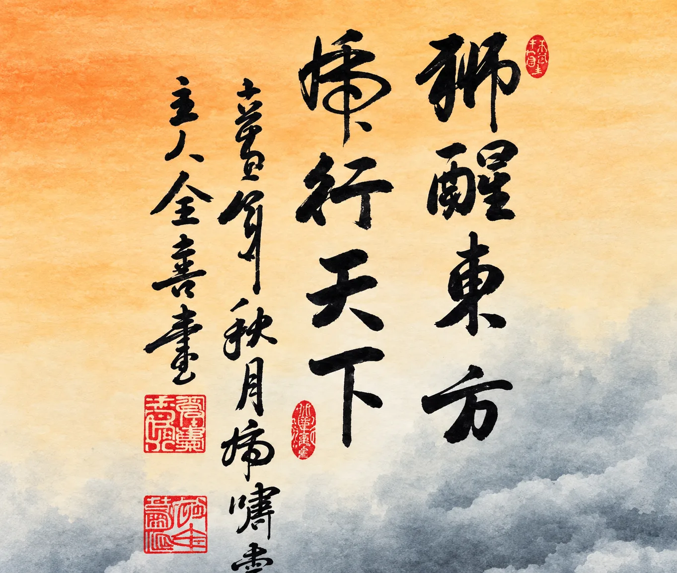 Lion Awakens the East, Tiger Strides the World | Chinese Painting tiger painting view 9