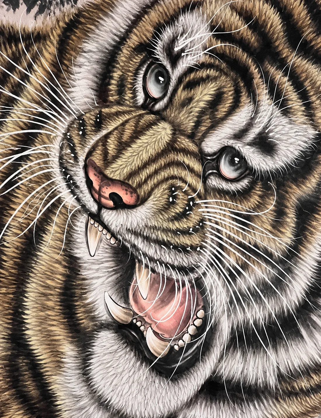 Majestic Tiger in Snow | Close-Up Winter Tiger Painting tiger painting view 3