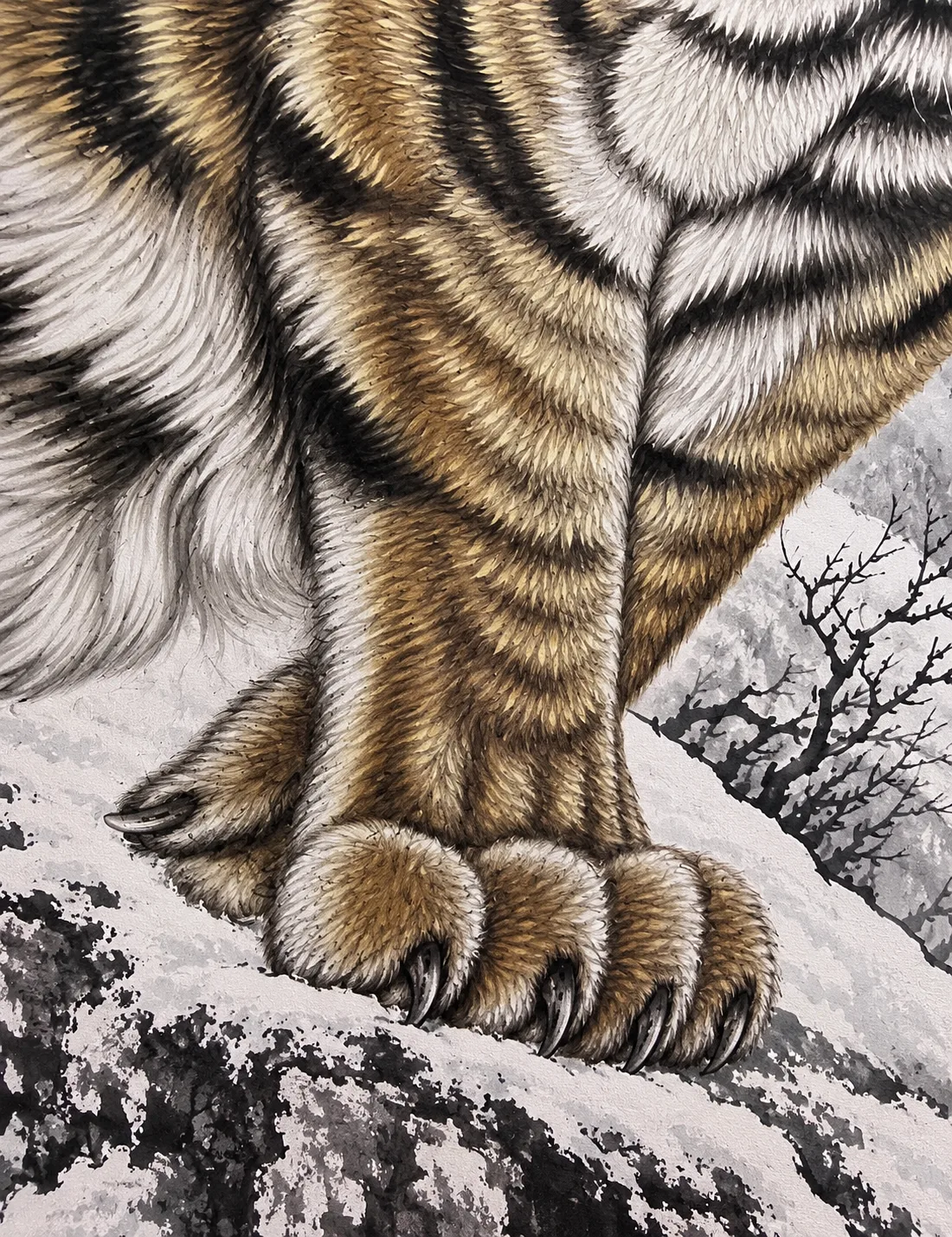 Majestic Tiger in Snow | Close-Up Winter Tiger Painting tiger painting view 4