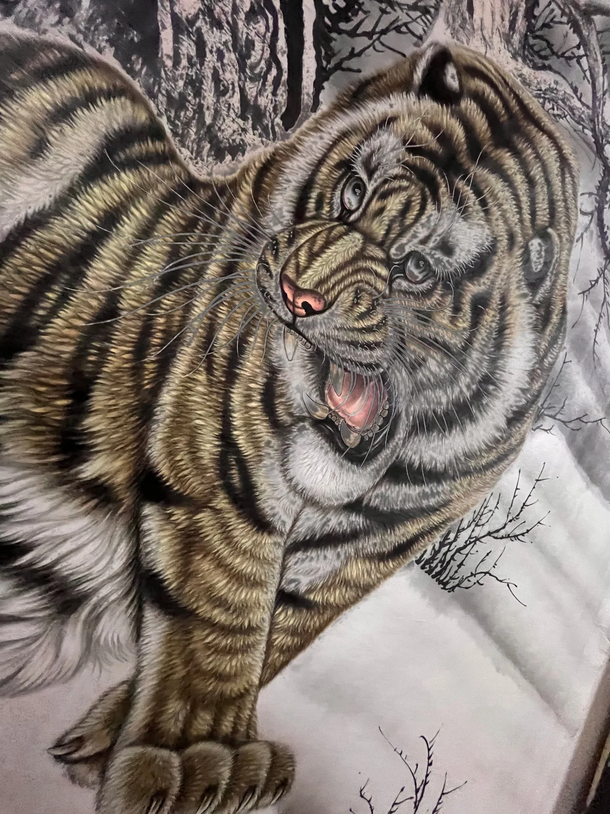 Majestic Tiger in Snow | Close-Up Winter Tiger Painting tiger painting view 6
