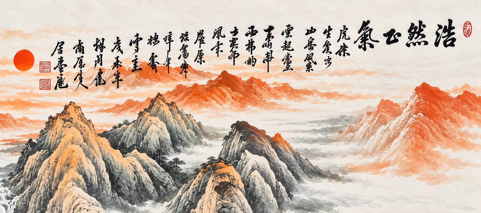 Noble Spirit, Banner Format | Chinese Tiger Landscape tiger painting view 9