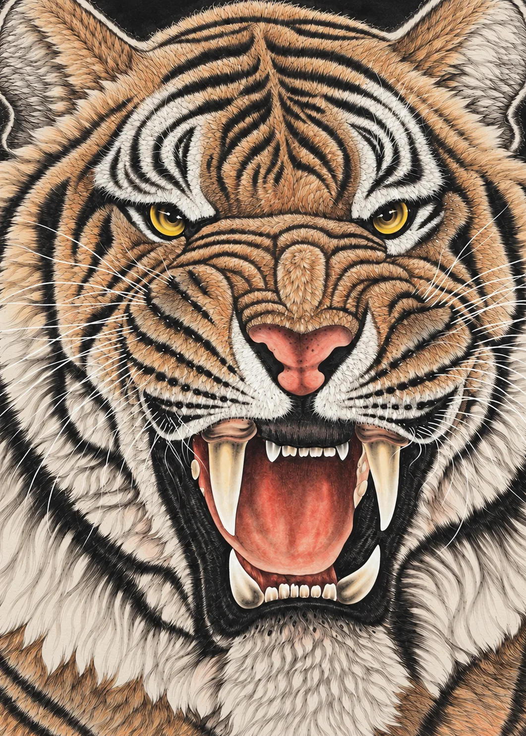 One Roar Shakes the World | Front-Facing Tiger Portrait tiger painting view 7