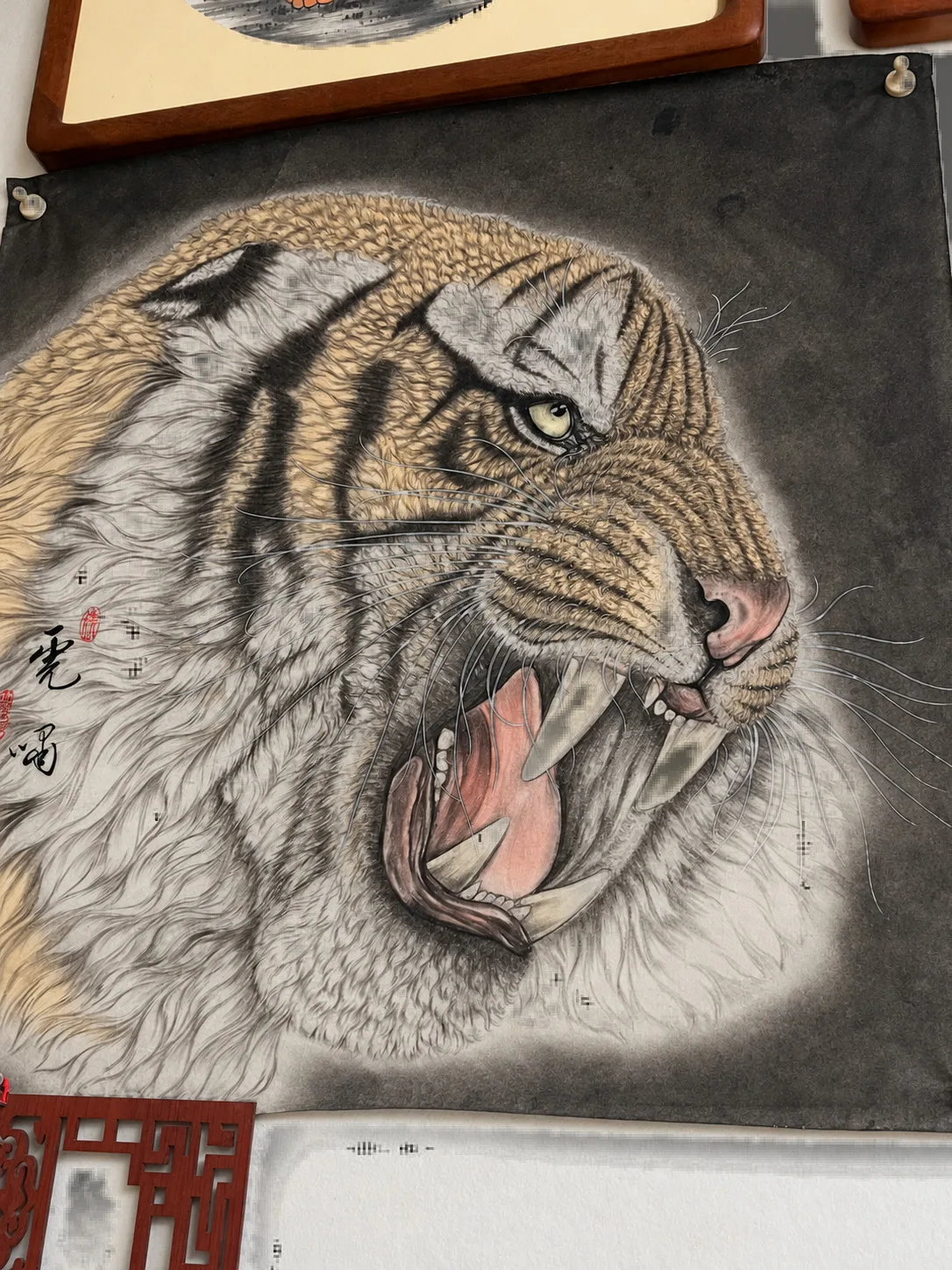 One Roar Shakes the World | Front-Facing Tiger Portrait tiger painting view 10
