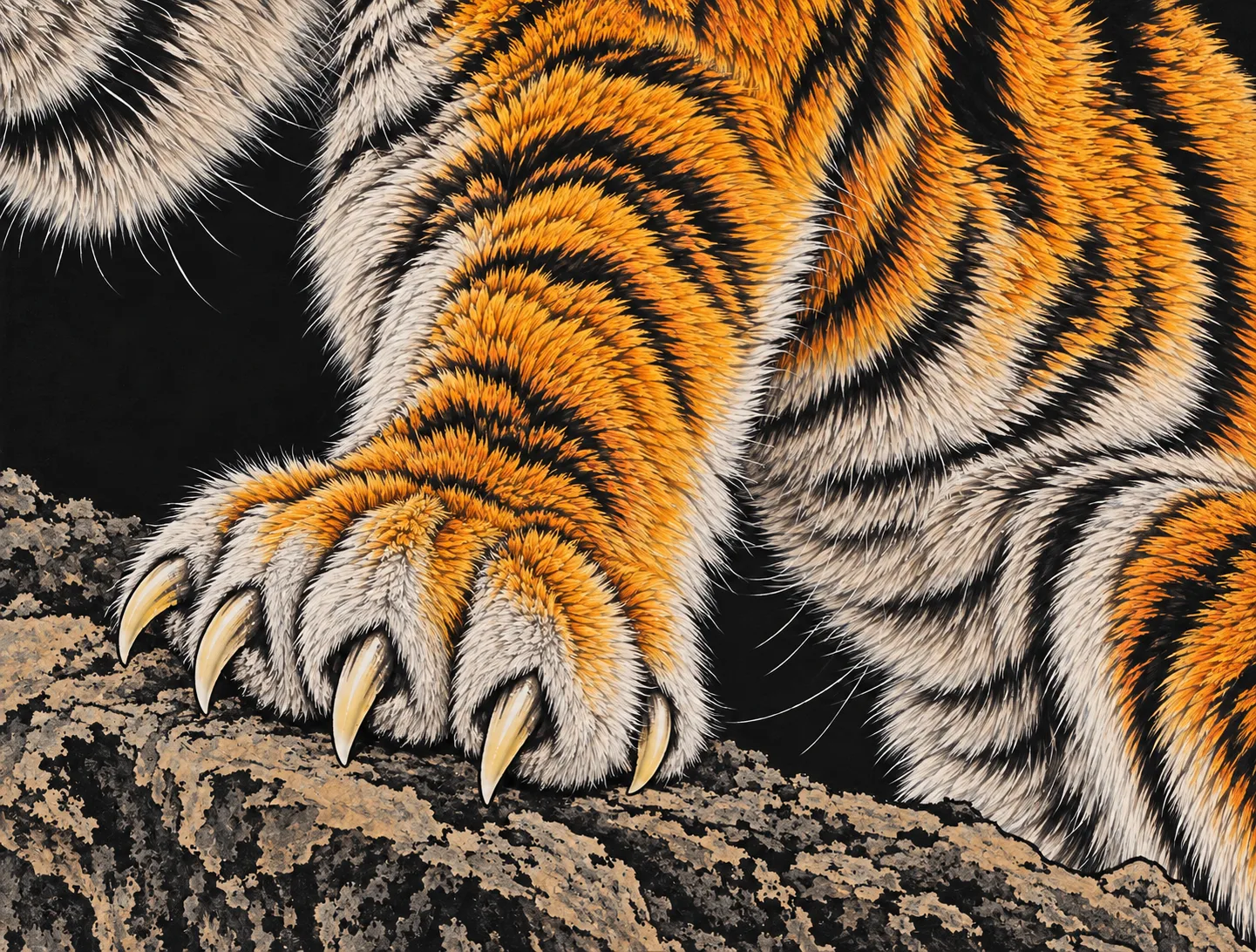 Roar of Divine Might | Front-Facing Tiger Head tiger painting view 8