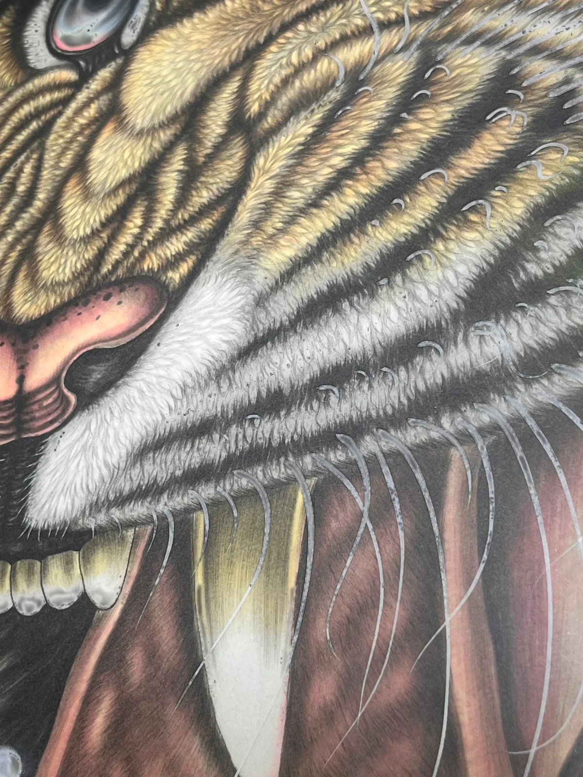 Roaring Tiger | Bold Ink and Colour Tiger Portrait tiger painting view 4