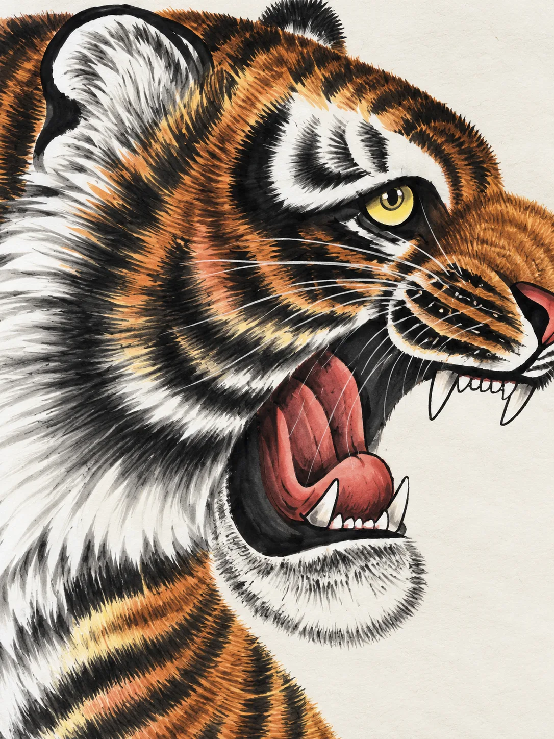 Royal Boldness | Tiger on the Mountain Path tiger painting view 7