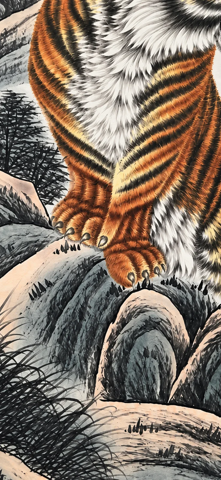 Royal Boldness | Tiger on the Mountain Path tiger painting view 8