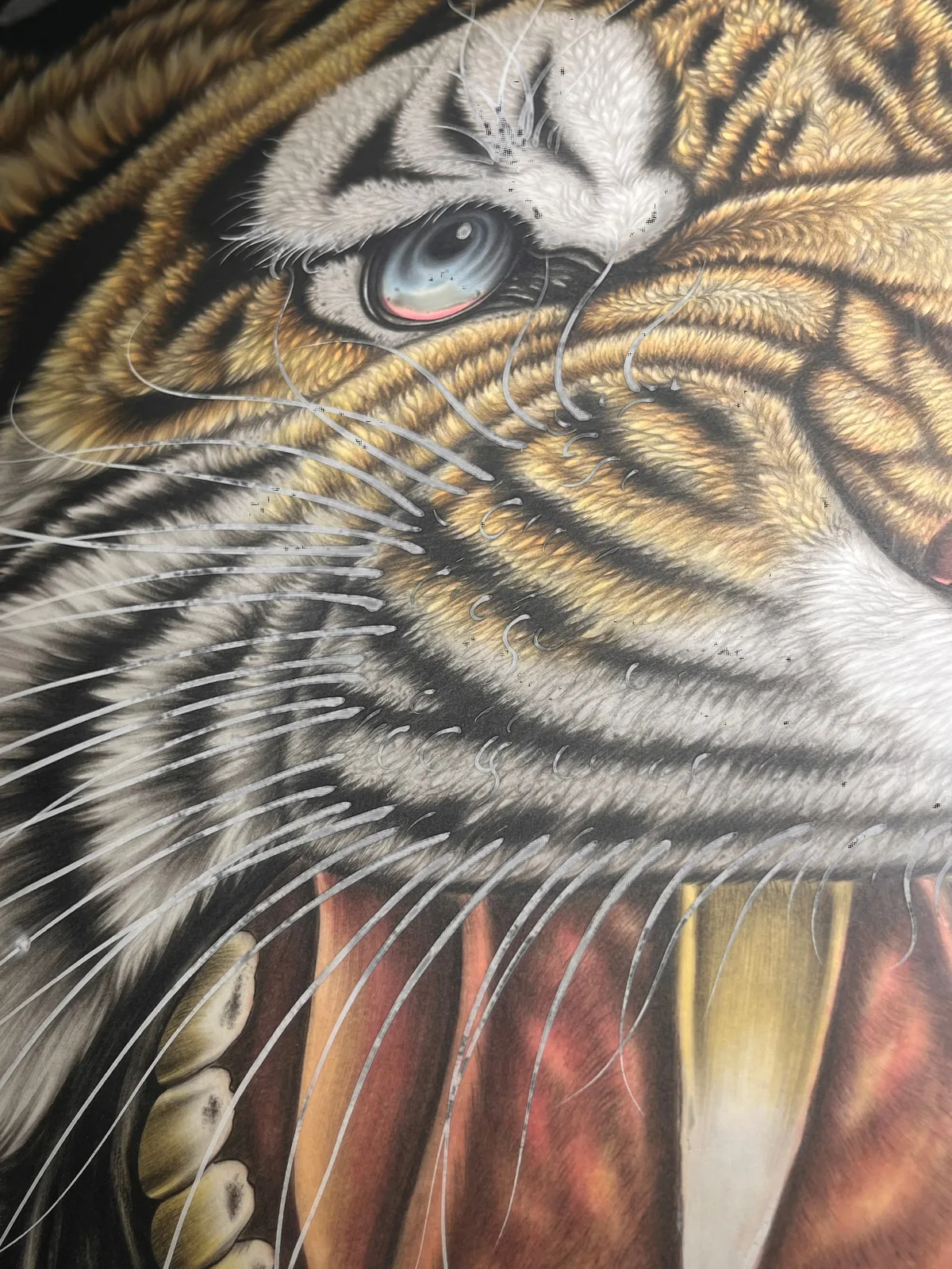 The Heroic Roar | Ink and Gold Tiger Portrait tiger painting view 4