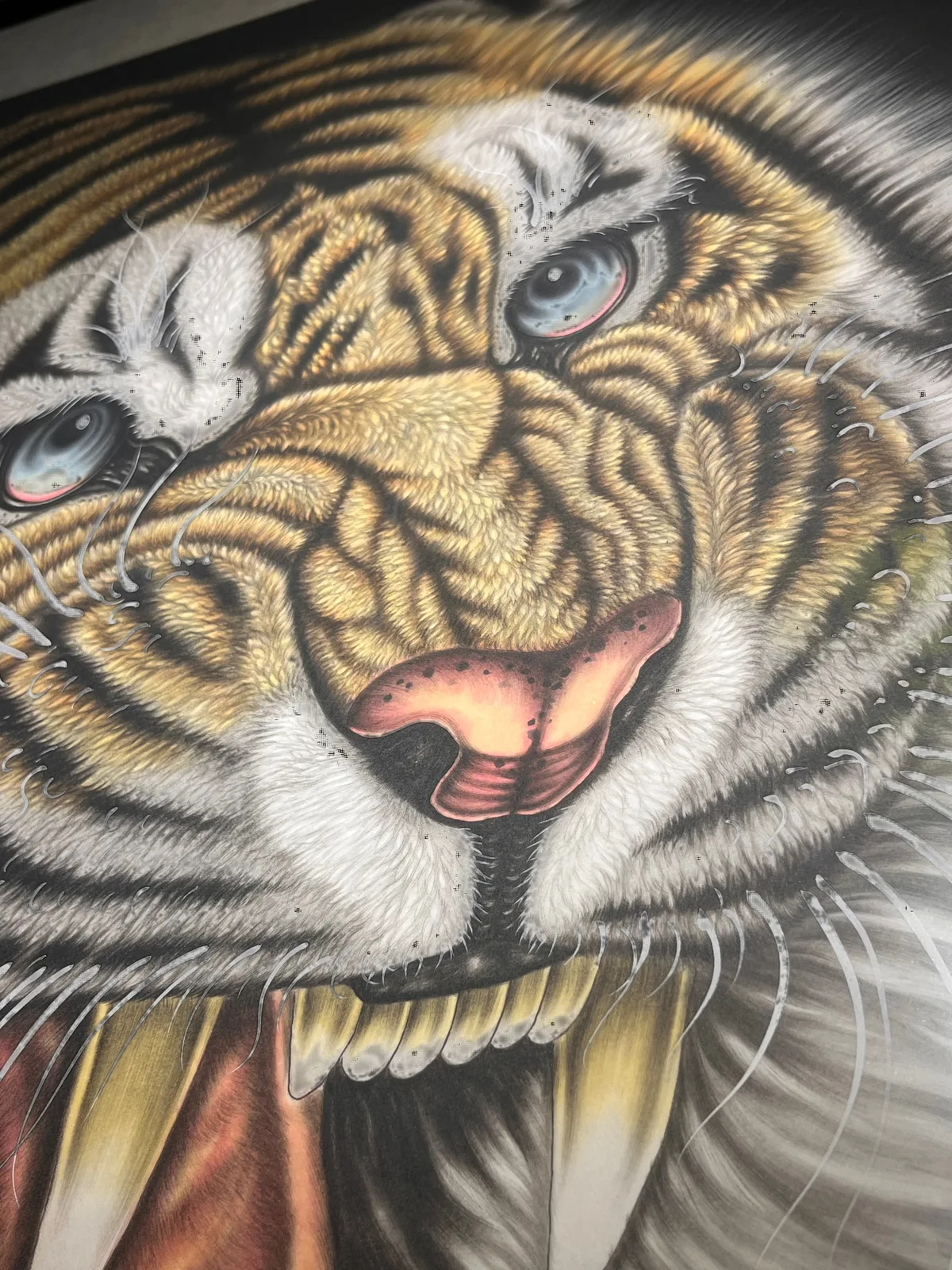 The Heroic Roar | Ink and Gold Tiger Portrait tiger painting view 6