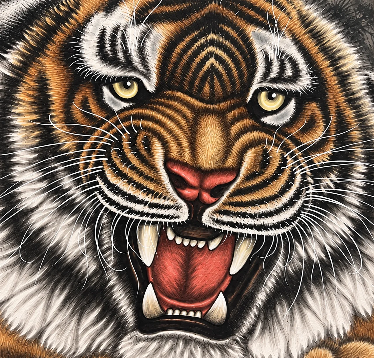 The King's Divine Might | Front-Facing Roaring Tiger tiger painting view 7