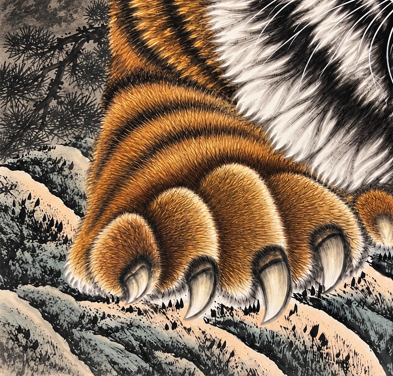 The King's Divine Might | Front-Facing Roaring Tiger tiger painting view 8