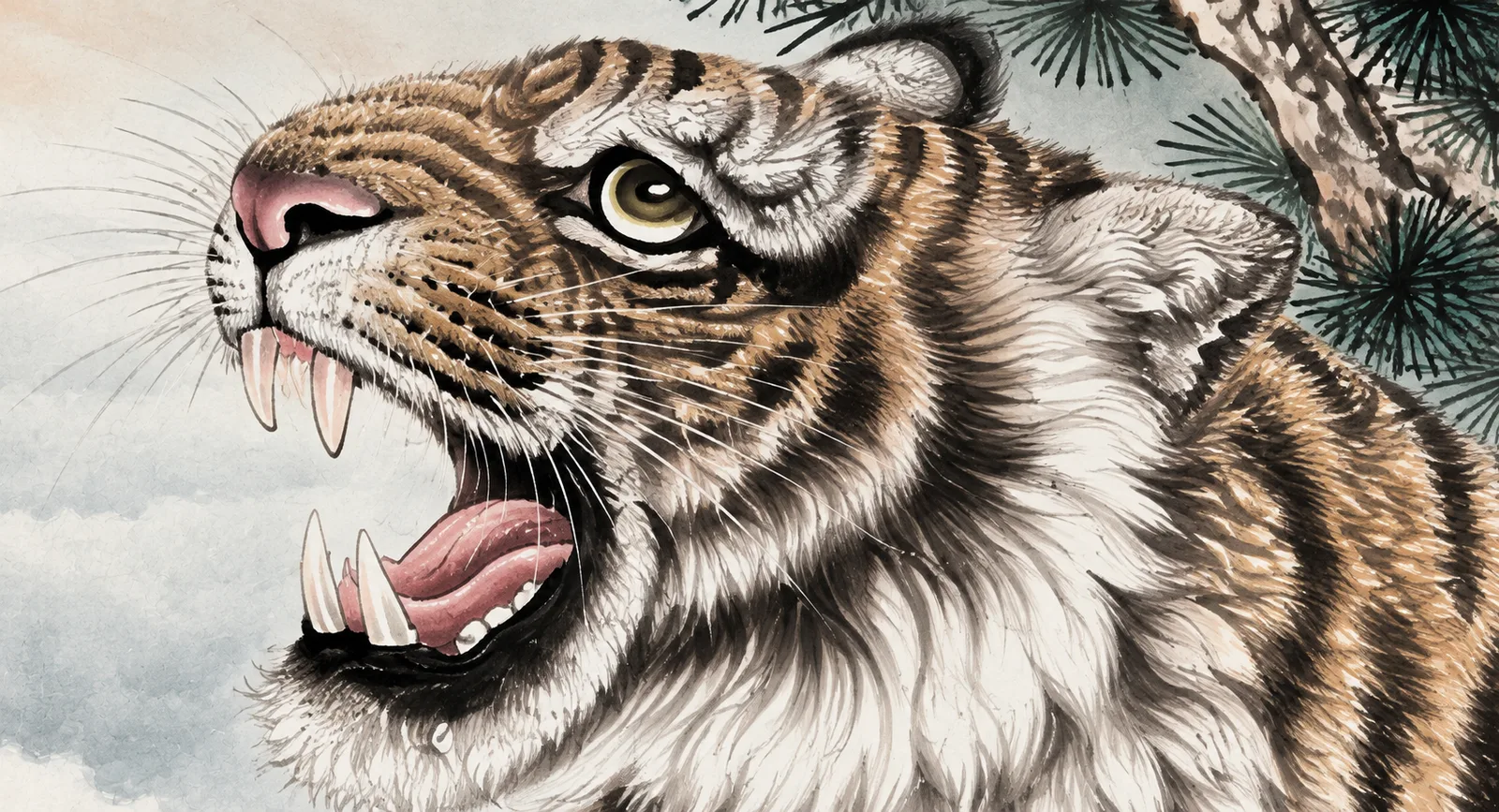 Tiger at the Summit | Chinese Mountain Painting tiger painting view 7