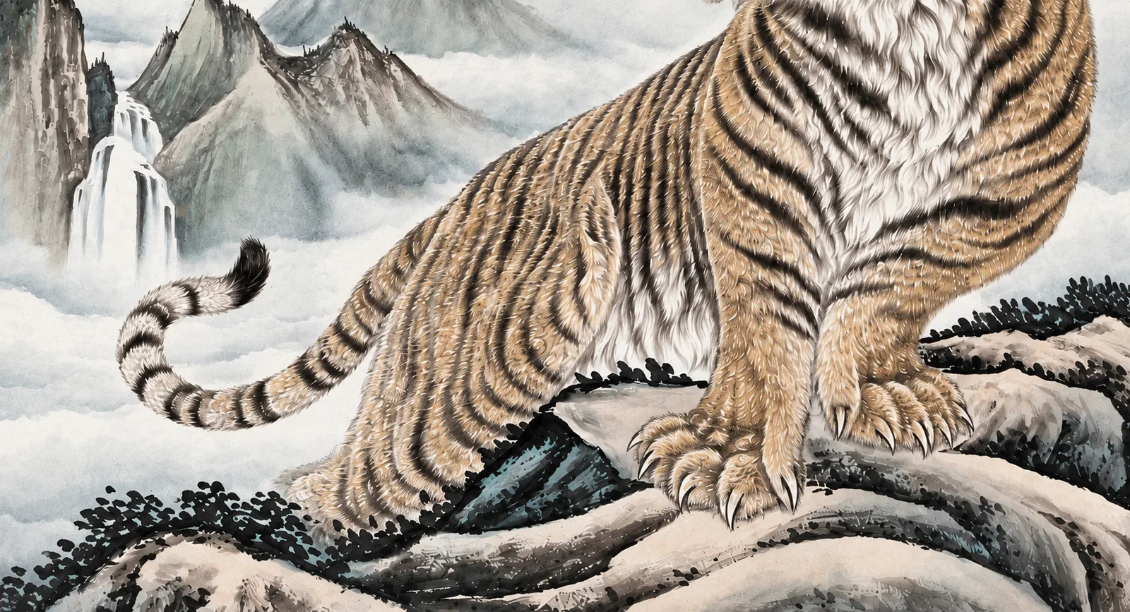 Tiger at the Summit | Chinese Mountain Painting tiger painting view 8