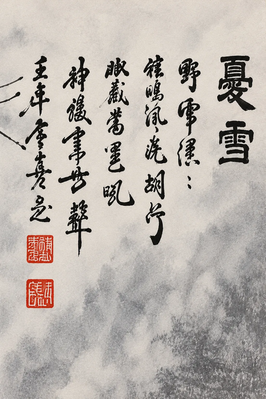 Tiger Descending Through Snow | Winter Chinese Painting tiger painting view 6