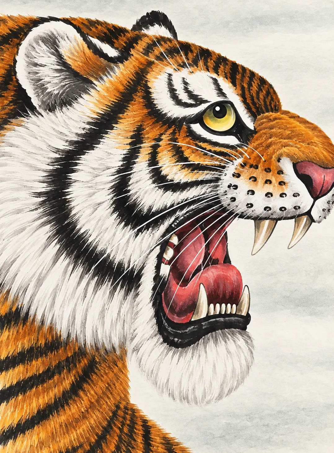Tiger Guardian of Heaven and Earth | Waterfall Mountain Tiger Painting tiger painting view 7