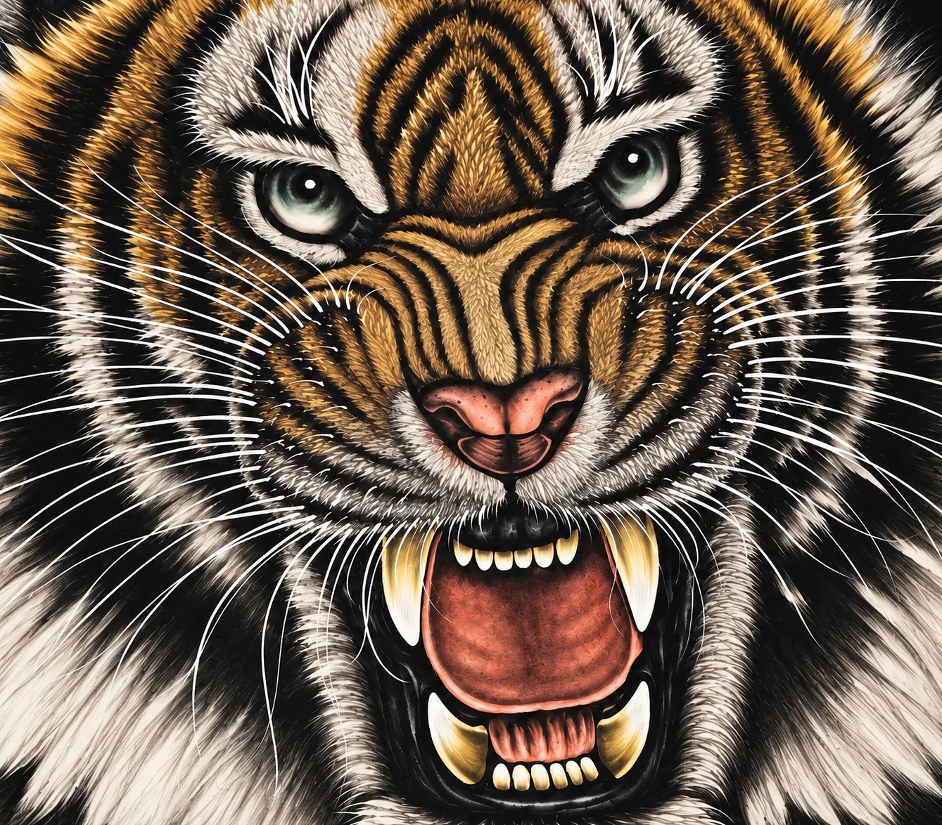 Tiger Head of Noble Spirit | Frontal Chinese Tiger Portrait tiger painting view 7