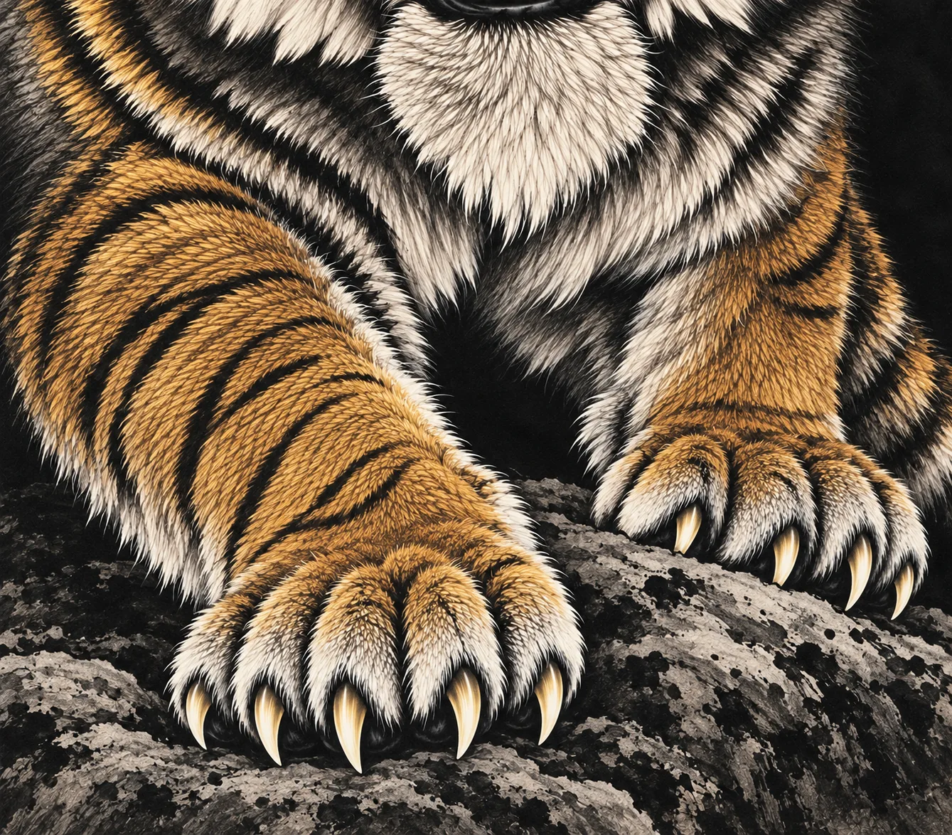 Tiger Head of Noble Spirit | Frontal Chinese Tiger Portrait tiger painting view 8
