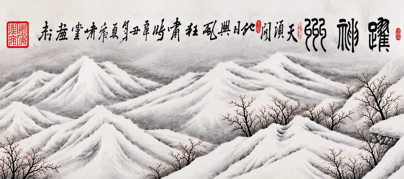 Tiger Leaping through Snow | Chinese Winter Painting tiger painting view 9