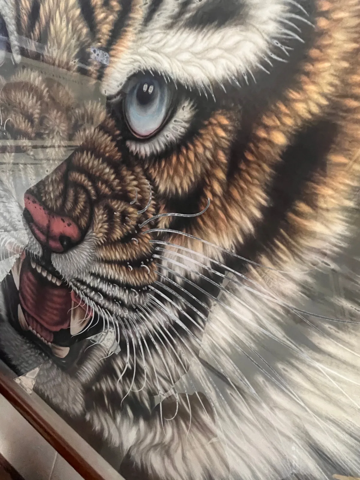 Tiger Roaring at Midnight | Gold-on-Black Chinese Painting tiger painting view 10