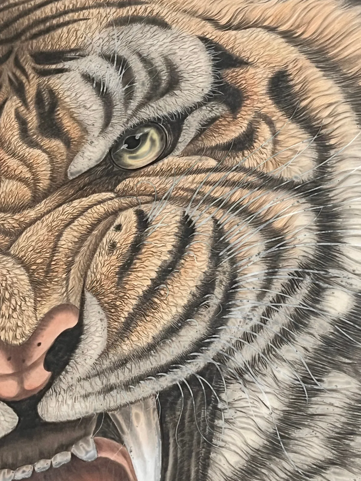 Tiger Roars in Profile | Ink-Wash Tiger Head tiger painting view 11