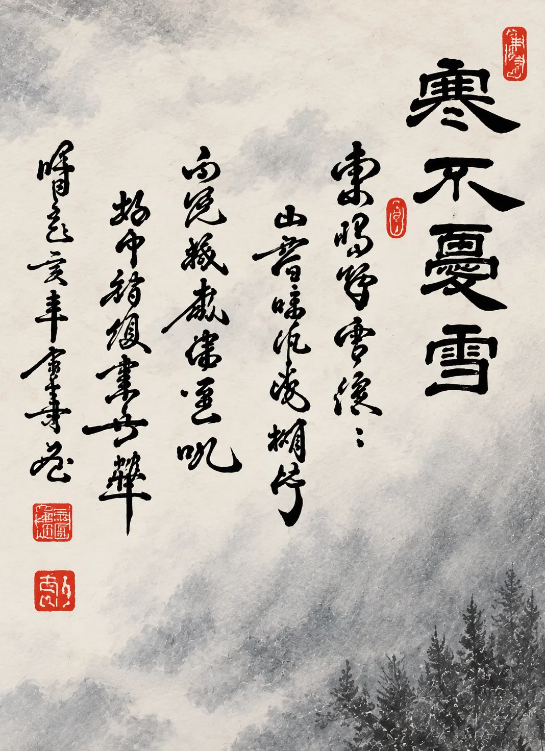 Tiger Unafraid of Snow | Chinese Winter Painting tiger painting view 9